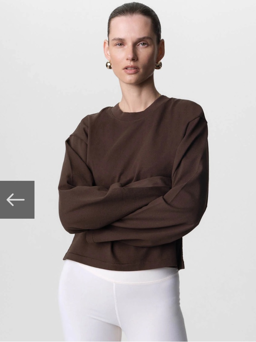 MATE the Label Chocolate Brown Crewneck Long Sleeve Top